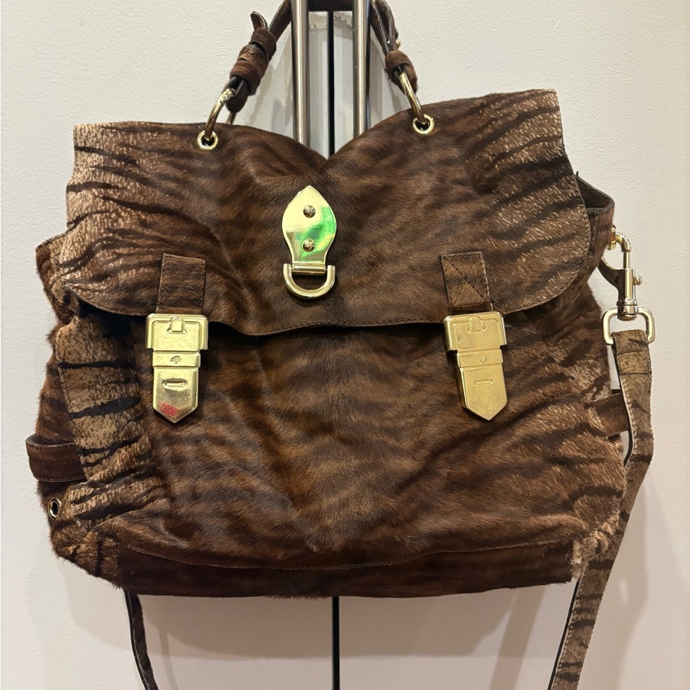 Mulberry Tillie Satchel Tiger Print Calf Hair ASO Olivia Palermo